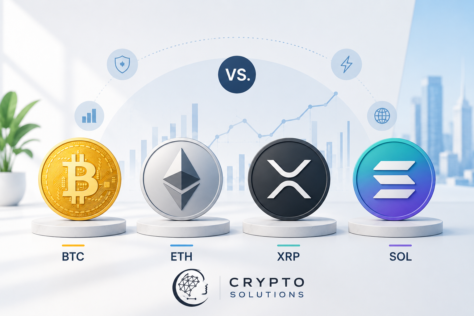 Bitcoin, Ethereum, XRP oder Solana? Die Vor- und Nachteile der bekanntesten Kryptowährungen
